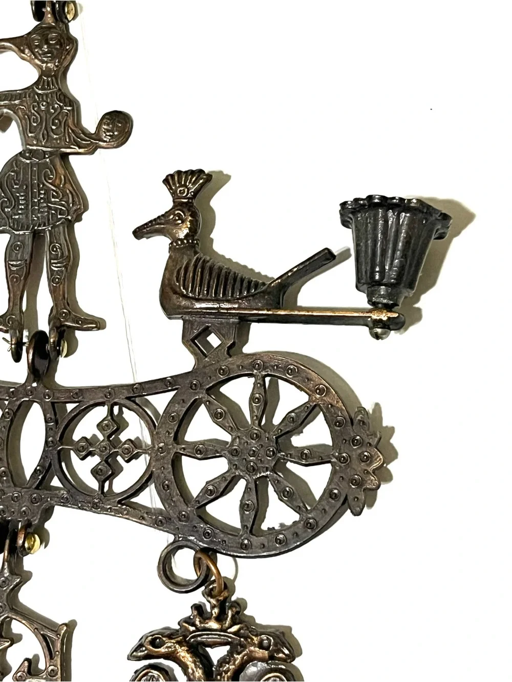 Antique-Style Brass Wall Hanging in Dark Bronze